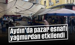 Aydın'da pazar esnafı yağmurdan etkilendi