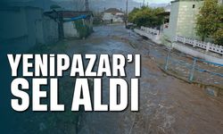 Yenipazar'ı sel aldı