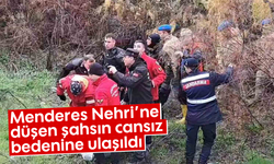 Aydın'da Menderes Nehri'ne düşen şahsın cansız bedenine ulaşıldı