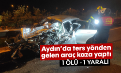 Aydın'da ters yönden gelen araç kaza yaptı: 1 ölü