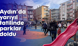 Aydın'da yarıyıl tatilinde parklar doldu