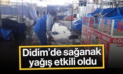 Didim'de sağanak yağış etkili oldu