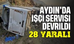 Aydın’da işçi servisi devrildi: 28 kişi yaralandı