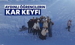 Aydınlı öğrencilerin kar keyfi