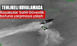 Tehlikeli kovalamaca: Kaçakçılar Sahil Güvenlik botuna çarpmaya çalıştı