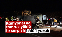 Kamyonet ile tomruk yüklü tır çarpıştı: 1 ölü, 1 yaralı