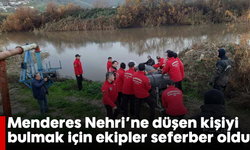 Menderes Nehri'ne düşen kişiyi bulmak için ekipler seferber oldu