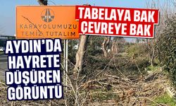 Aydın'da hayrete düşüren görüntü: Tabelaya bak, çevreye bak