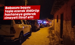 Babasını başını taşla ezerek öldürüp, hastaneye giderek cinayeti itiraf etti