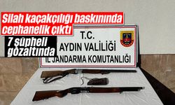 Silah kaçakçılığı baskınında cephanelik çıktı: 7 şüpheli gözaltında