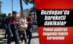 Bozdoğan’da hareketli dakikalar: Polise saldıran maganda hakim karşısında