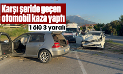 Karşı şeride geçen otomobil kaza yaptı: 1 ölü, 3 yaralı