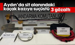 Aydın’da sit alanındaki kaçak kazıya suçüstü: 3 gözaltı