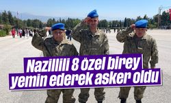 Nazillili 8 özel birey yemin ederek asker oldu
