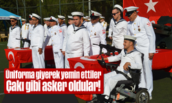 Üniforma giyerek yemin ettiler; Çakı gibi asker oldular!