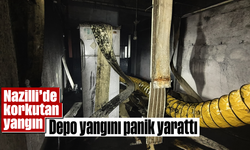 Nazilli’de korkutan yangın: Depo yangını panik yarattı