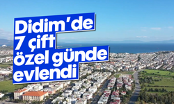 Didim’de 7 çift özel günde evlendi