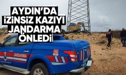 Aydın'da izinsiz kazıyı jandarma önledi