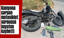 Kamyona çarpan motosiklet sürücüsü hayatını kaybetti