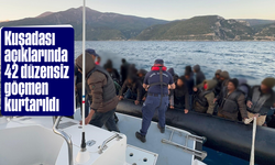 Kuşadası açıklarında 42 düzensiz göçmen kurtarıldı