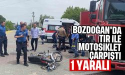 Bozdoğan’da tır ile motosiklet çarpıştı: 1 yaralı