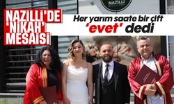 Nazilli'de nikah mesaisi: Her yarım saate bir çift 'evet' dedi