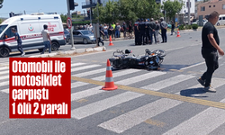 Otomobil ile motosiklet çarpıştı: 1 ölü, 2 yaralı