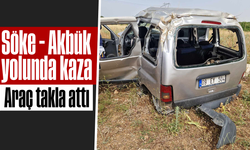 Söke - Akbük yolunda kaza: Araç takla attı