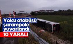 Yolcu otobüsü şarampole yuvarlandı: 10 yaralı