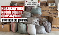 Kuşadası’nda kaçak sigara operasyonu: 3 ton tütün ele geçirildi