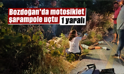 Bozdoğan'da motosiklet şarampole uçtu: 1 yaralı