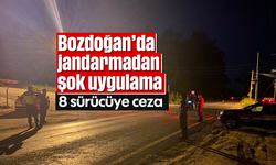 Bozdoğan’da jandarmadan şok uygulama: 8 sürücüye ceza