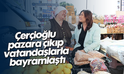 Çerçioğlu, pazara çıkıp vatandaşlarla bayramlaştı