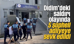 Didim'deki saldırı olayında 5 şüpheli adliyeye sevk edildi