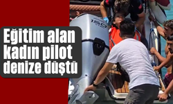 Eğitim alan kadın pilot denize düştü