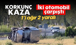 Korkunç kaza: İki otomobil çarpıştı; 1'i ağır 2 yaralı