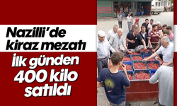 Nazilli’de kiraz mezatı: İlk günden 400 kilo satıldı