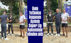Ünlü futbolcu kupasını, Aydınlı Süper Lig hakeminin elinden aldı