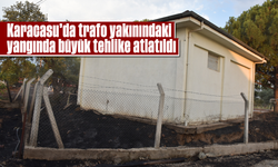Karacasu'da trafo yakınındaki yangında büyük tehlike atlatıldı