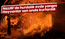 Nazilli’de hurdalık evde yangın: Hayvanlar son anda kurtarıldı
