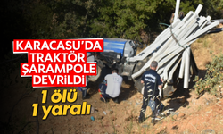 Karacasu'da traktör şarampole devrildi; 1 ölü, 1 yaralı