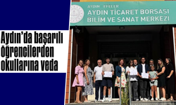 Aydın'da başarılı öğrencilerden okullarına veda