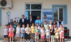 Karacasu’da protokol üyeleri Yaz Kur’an Kursu öğrencileri ile bir araya geldi