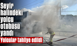 Seyir halindeki yolcu otobüsü yandı: Yolcular tahliye edildi