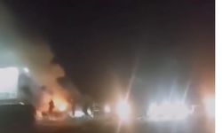 Didim'de, seyir halindeki araç alev aldı