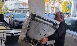 Aydın'da mağazaya kızdı, makineyi yere attı