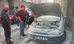 Aydınlı esnaf alev alan aracı böyle kurtardı