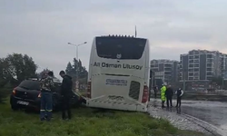 Aydın'da otobüs otomobille çarpıştı; 1 yaralı