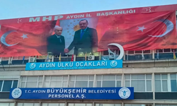 MHP binasına Bahçeli ve Erdoğan pankartı