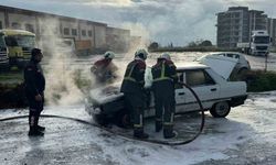 Aydın'da otomobil cayır cayır yandı